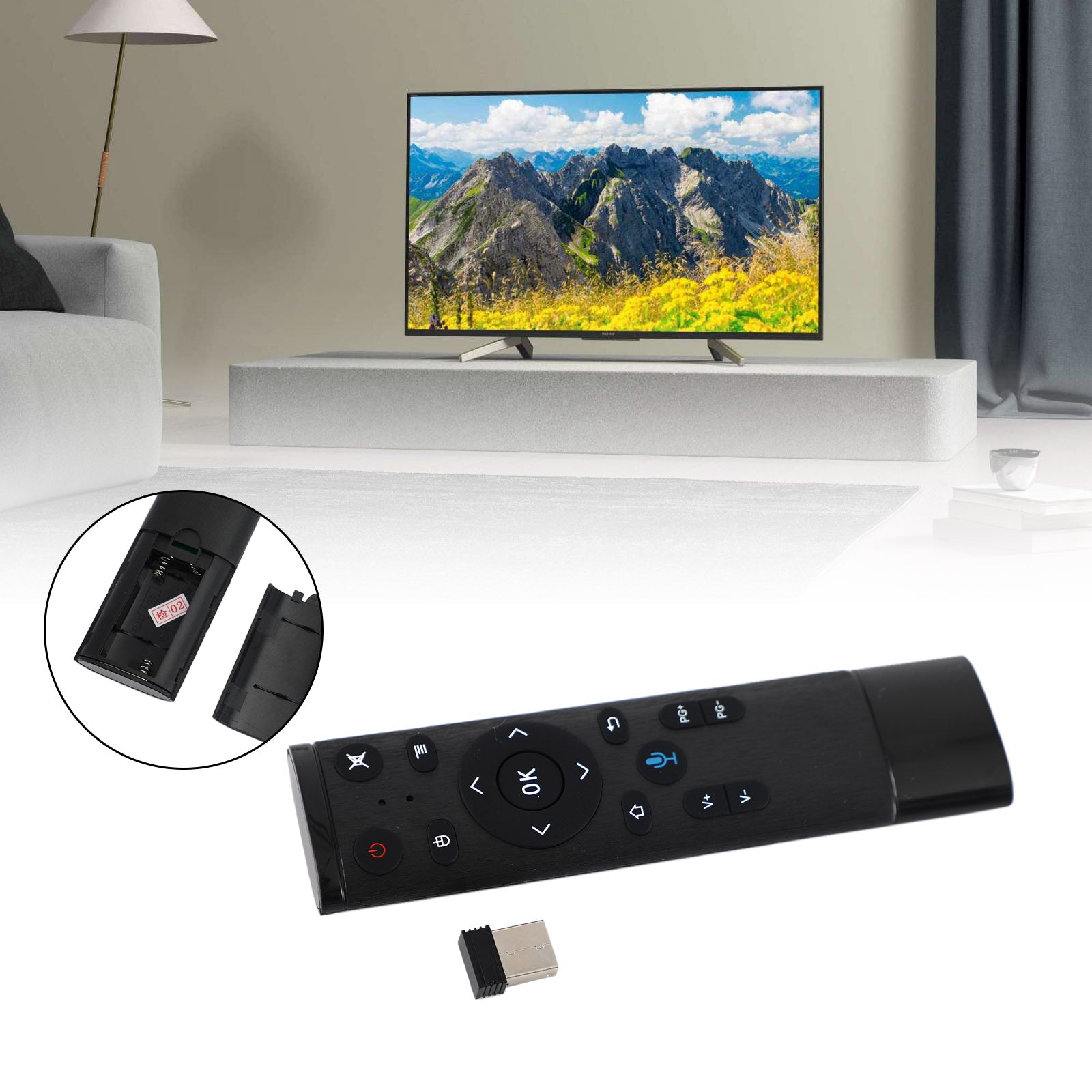 Q5 2.4GHz Air Mouse Voice Remote with 6-Axis Gyro for Android TV Box, Smart TV & PC