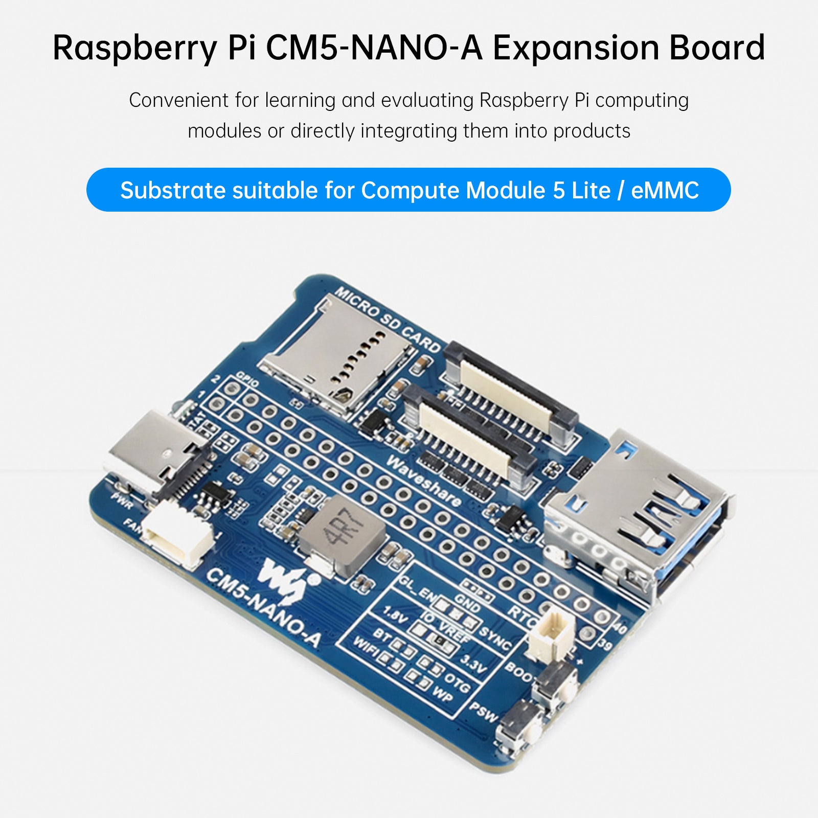 Raspberry CM5 IO Baseboard Compute Module 5 Expansion Board NANO Type A Type B