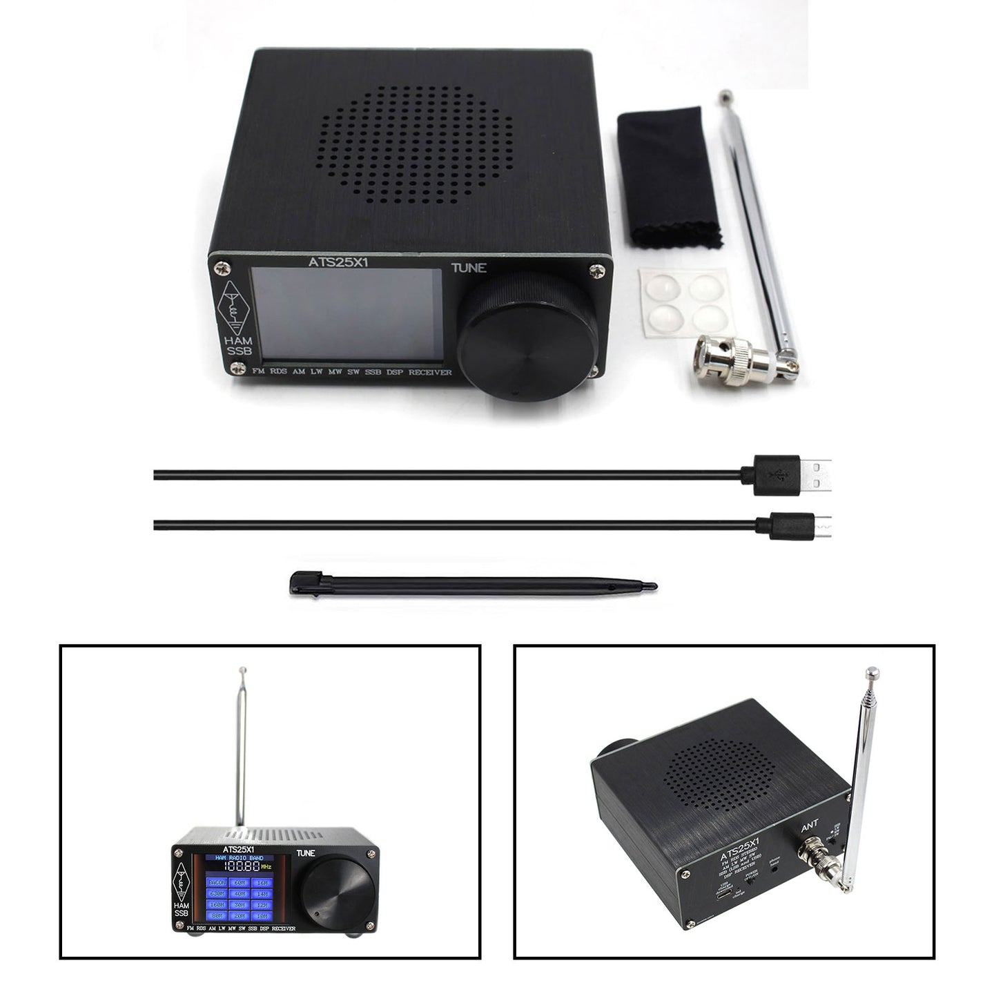 New ATS-25X1 Si4732 All Band DSP Radio Receiver FM LW MW SW w/ 2.4inch Touch Screen