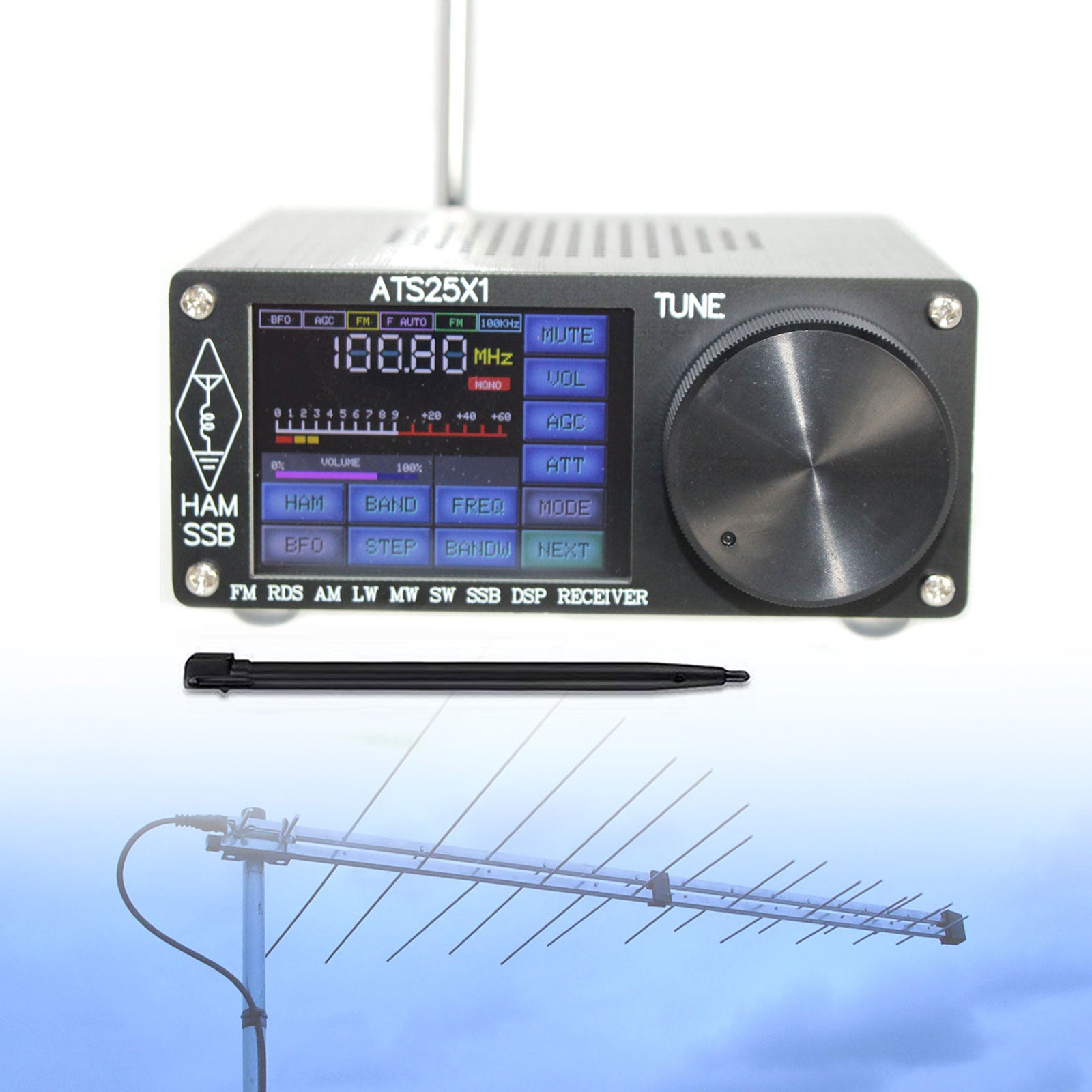 New ATS-25X1 Si4732 All Band DSP Radio Receiver FM LW MW SW w/ 2.4inch Touch Screen