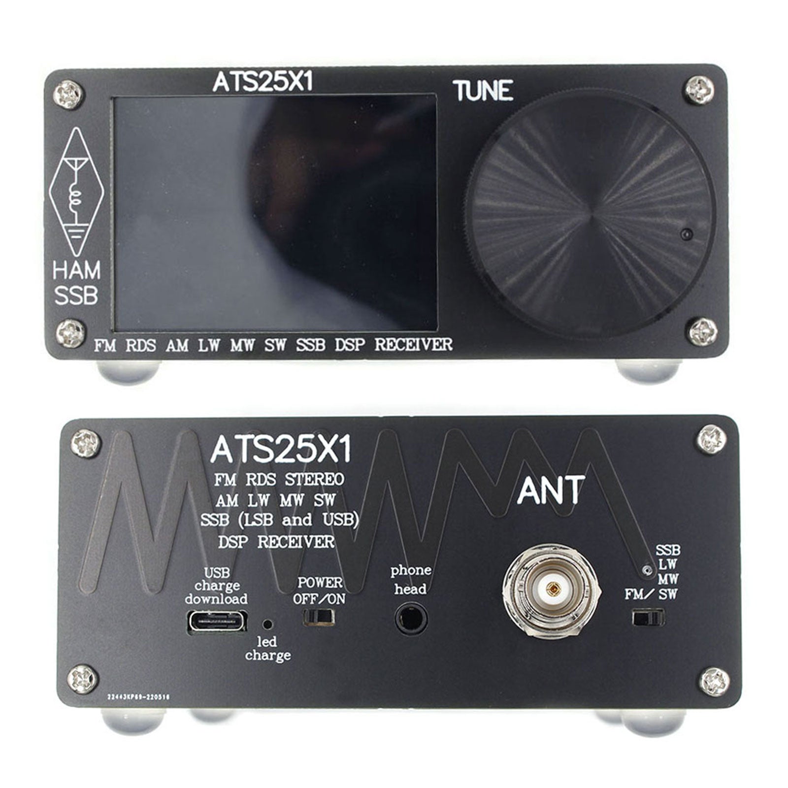 New ATS-25X1 Si4732 All Band DSP Radio Receiver FM LW MW SW w/ 2.4inch Touch Screen