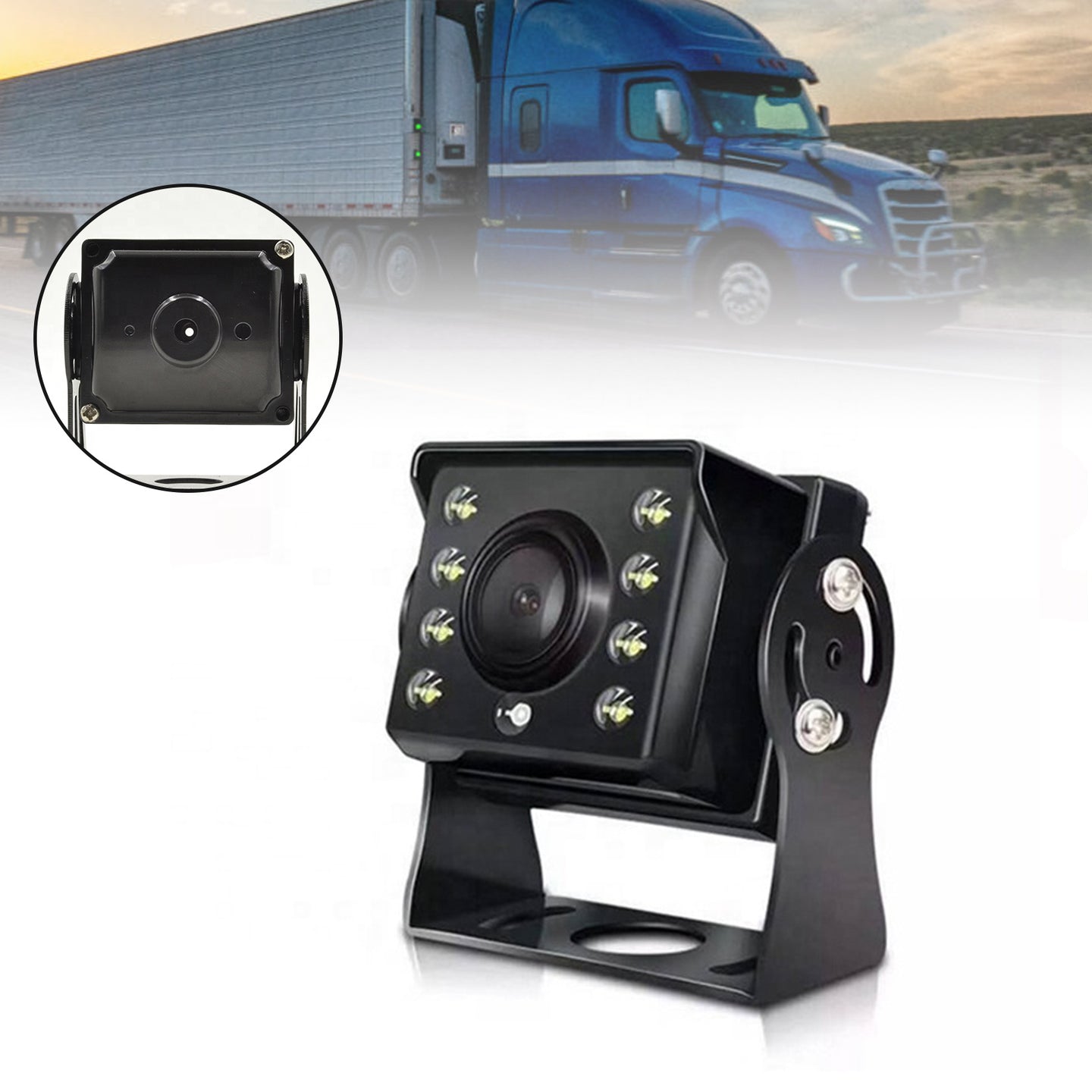 Waterproof 8 LED IR Night View Rear View Reverse Backup Camera For Bus Truck RV