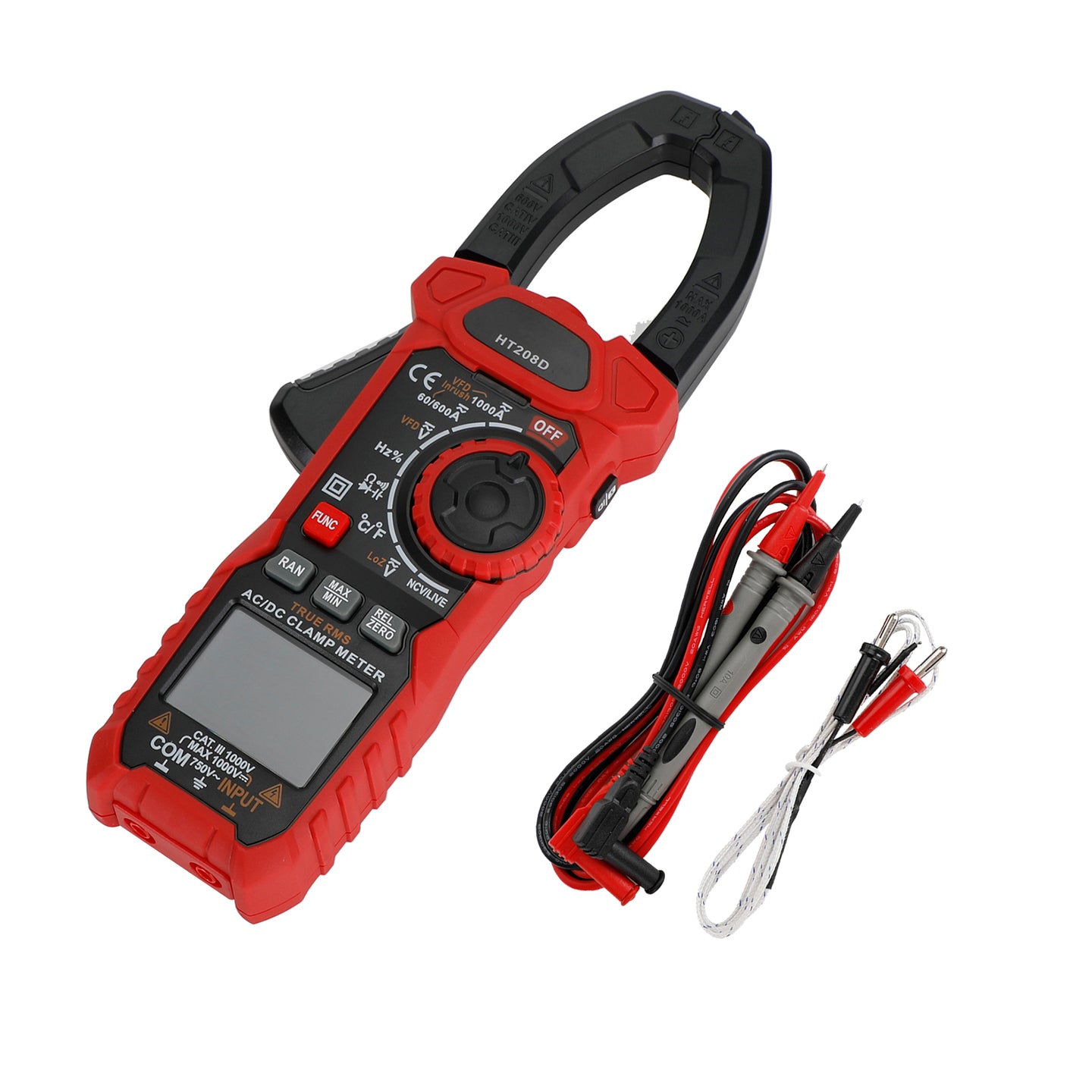 HT208D Clamp Meter AC DC 6000 Counts Current Voltage Resistance Tester UE