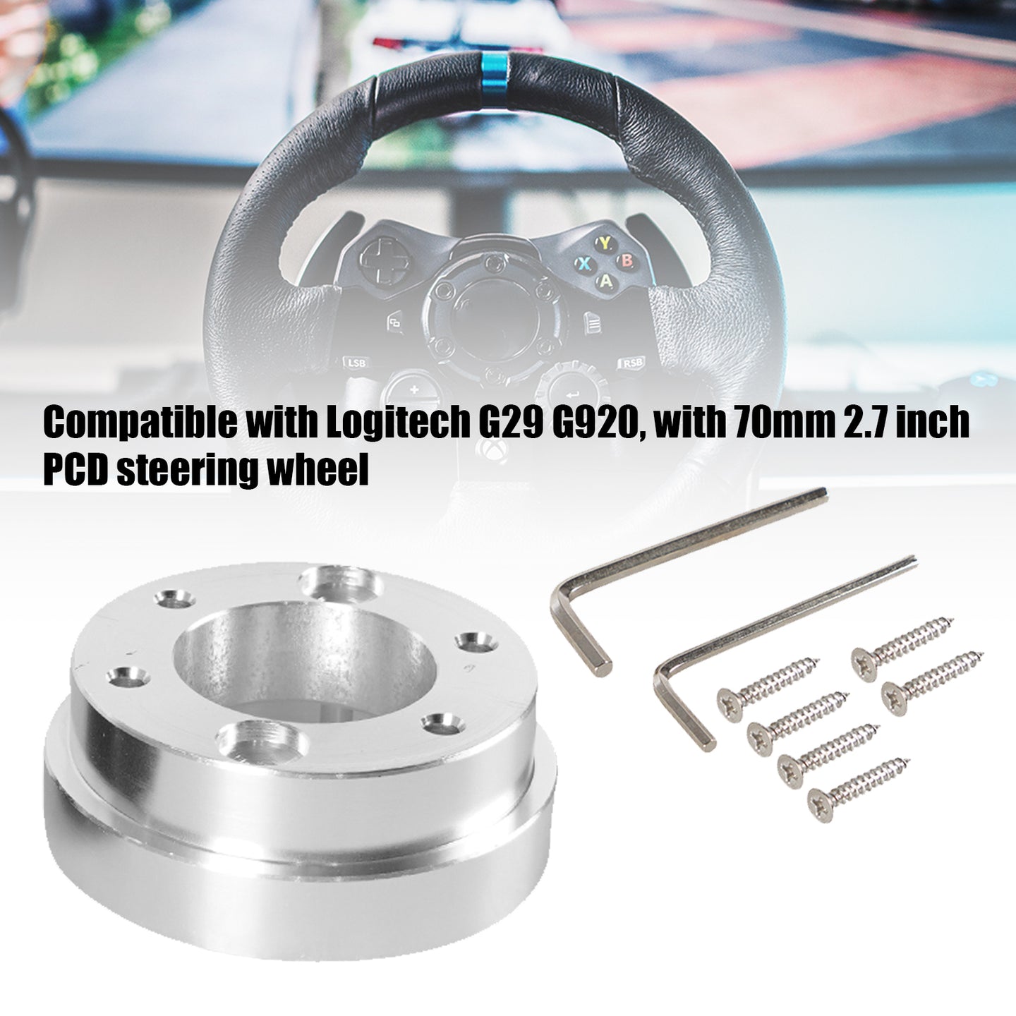 70MM Steering Wheel Adapter Plate For Logitech G29 G920 13/14inch Steering Wheel