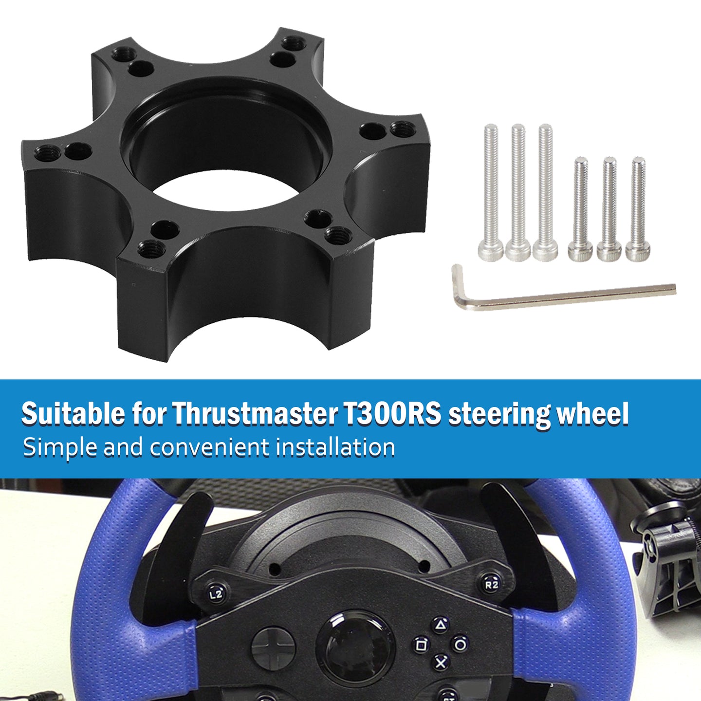 70mm Steering Wheel Adapter Plate For Thrustmaster T300RS 13/14in Steering Wheel