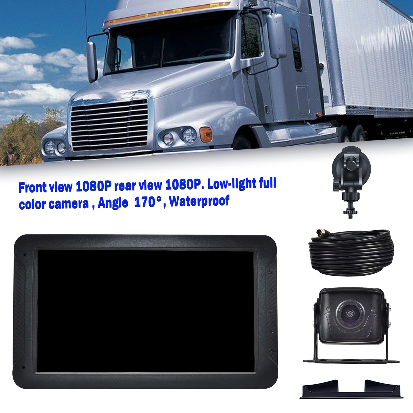 7inch Monitor DVR Driving Video Recorder with Car Charger for RV Truck Bus + Camera