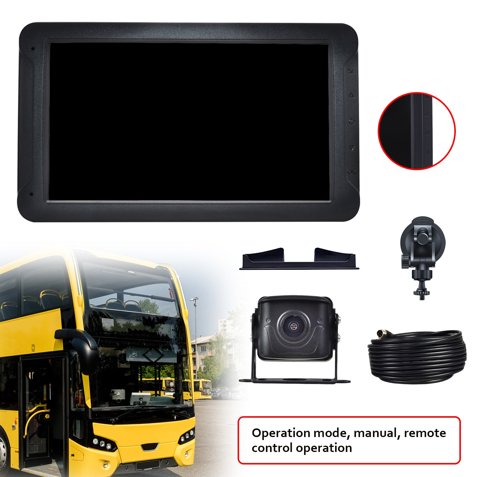7inch Monitor DVR Driving Video Recorder with Car Charger for RV Truck Bus + Camera