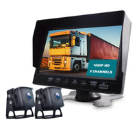 7inch Monitor DVR Driving Video Recorder for RV Truck Bus+2 Rear View Backup Camera