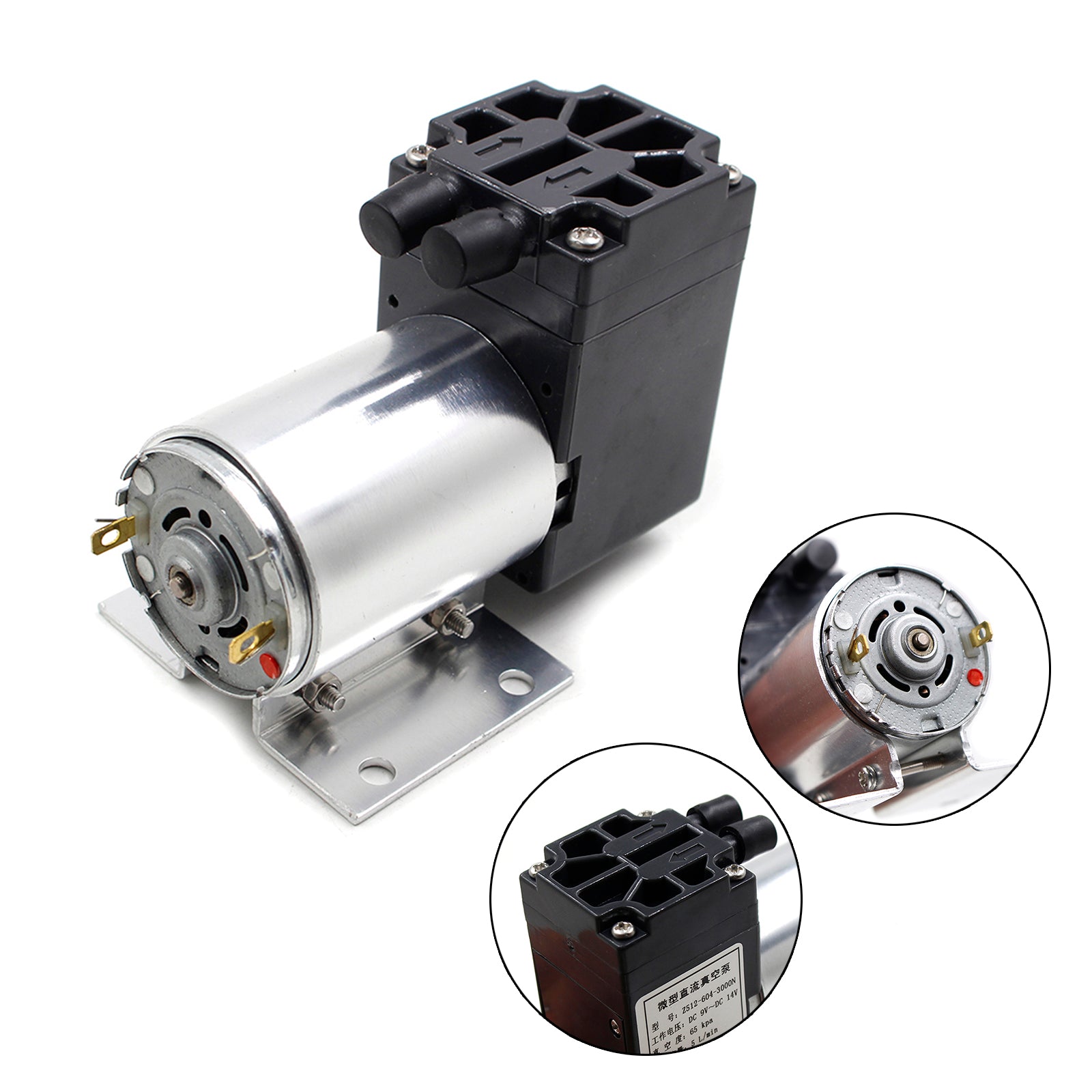 DC12V Mini Vacuum Pump Negative Pressure Suction Pump 5L/min 65kpa With Holder