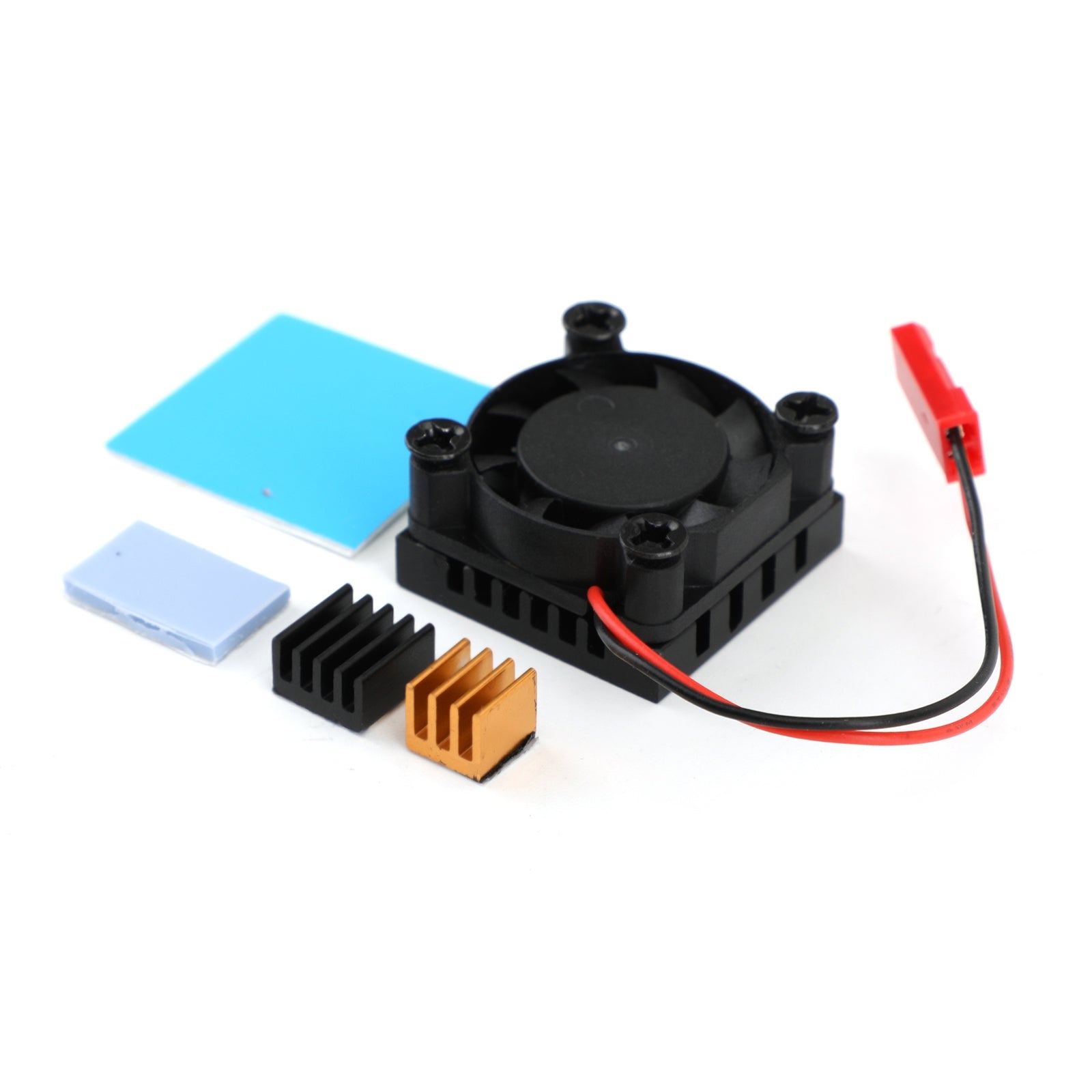 4x Squared Fan Single Fan With Heatsink Thermal adhesive For Raspberry Pi 4B/3B+