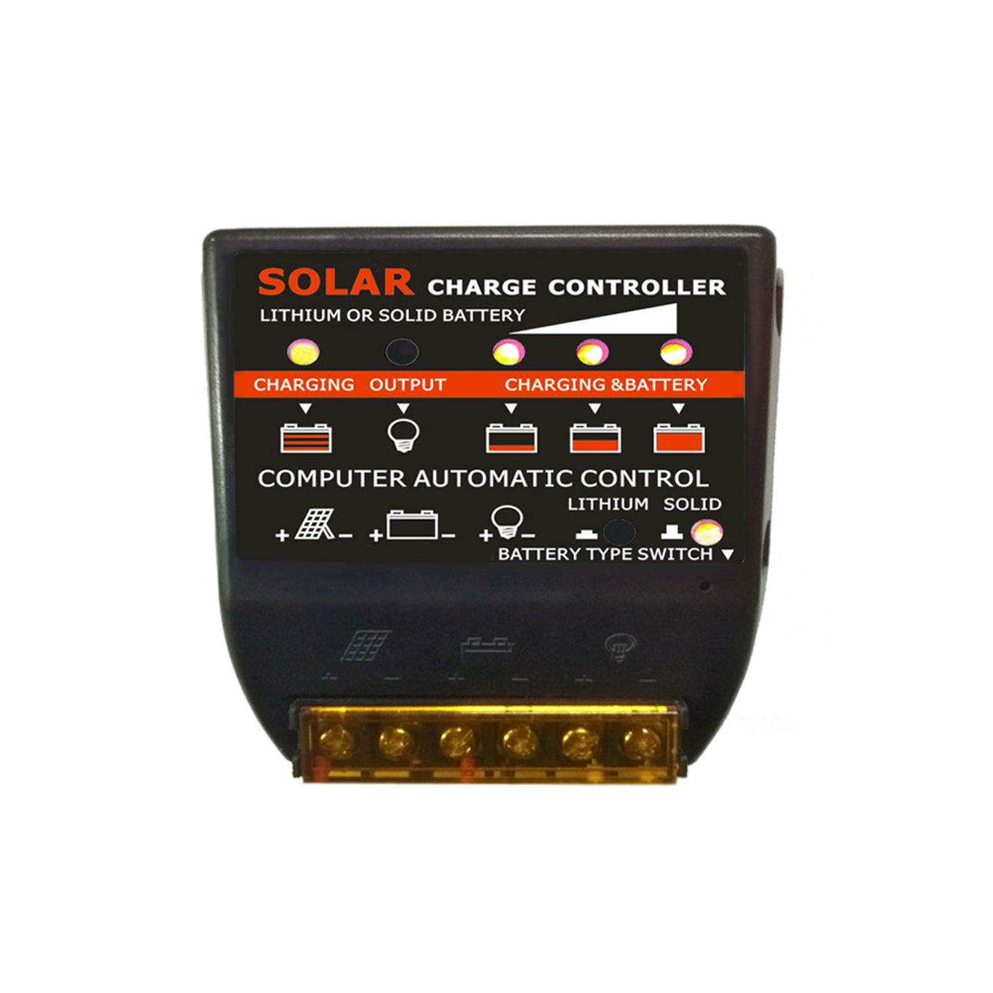 Solar Charge Controller PWM 10A 12V Solar Panel Battery Control Adapter Black