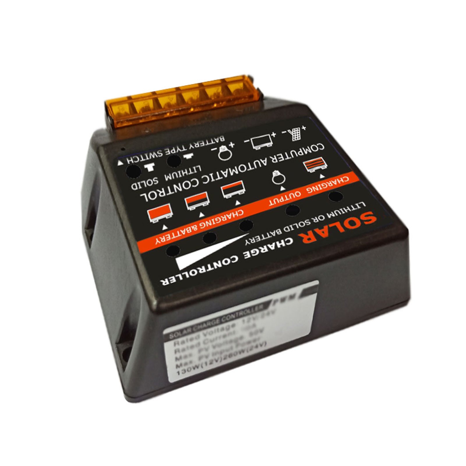 Solar Charge Controller PWM 10A 12V Solar Panel Battery Control Adapter Black