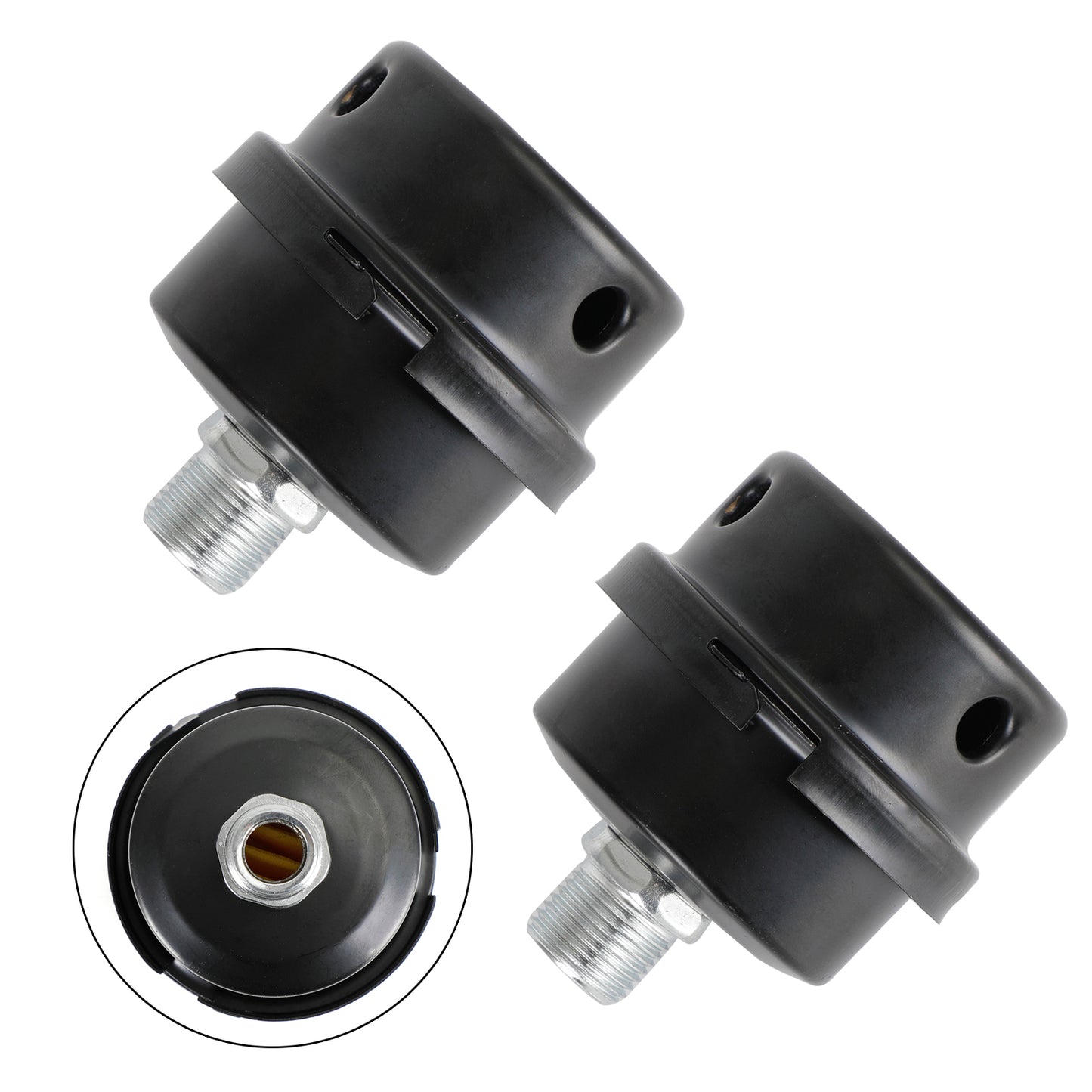 2x Filter Metal Air Compressor Intake Filter Noise Muffler Silencer 13/16/20mm, 3/8"
