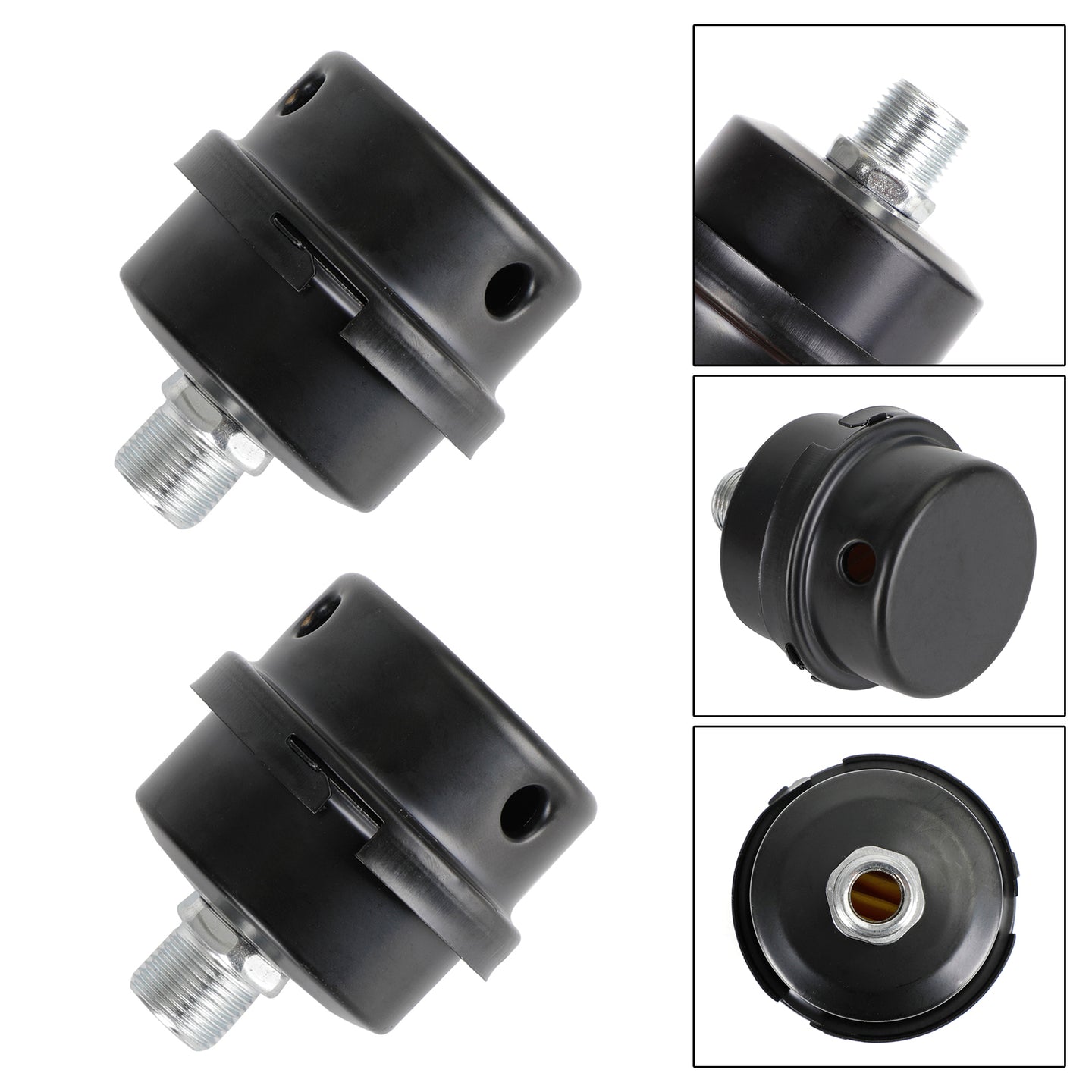 2x Filter Metal Air Compressor Intake Filter Noise Muffler Silencer 13/16/20mm, 3/8"