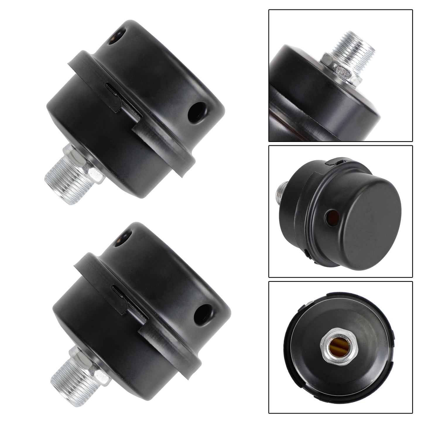 2x Filter Metal Air Compressor Intake Filter Noise Muffler Silencer 13/16/20mm, 3/8"