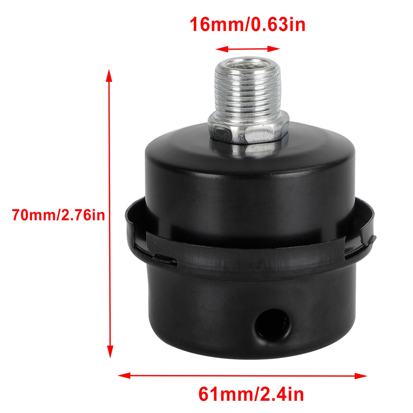 2x Filter Metal Air Compressor Intake Filter Noise Muffler Silencer 13/16/20mm, 3/8"