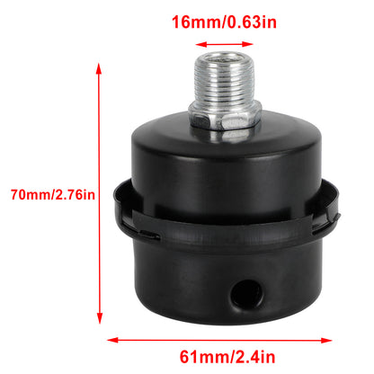 2x Filter Metal Air Compressor Intake Filter Noise Muffler Silencer 13/16/20mm, 3/8"