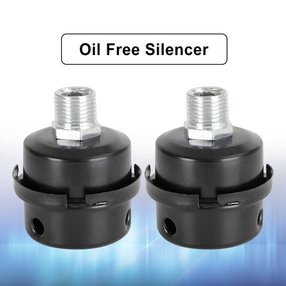 2x Filter Metal Air Compressor Intake Filter Noise Muffler Silencer 13/16/20mm, 1/2"