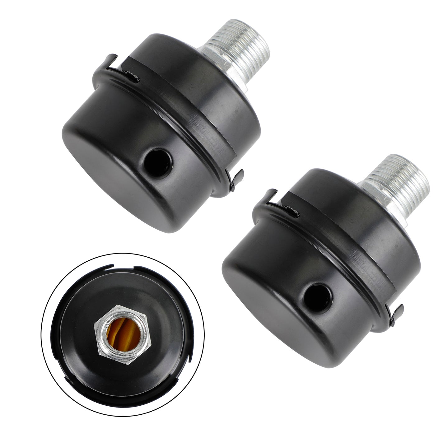 2x Filter Metal Air Compressor Intake Filter Noise Muffler Silencer 13/16/20mm, 1/2"
