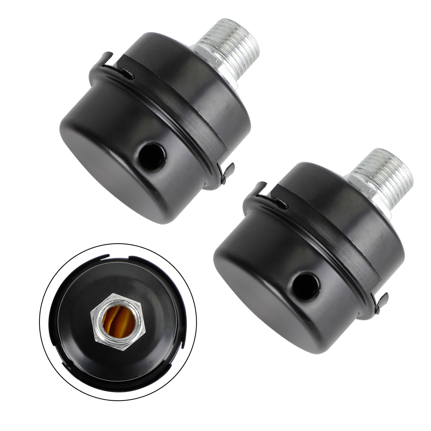 2x Filter Metal Air Compressor Intake Filter Noise Muffler Silencer 13/16/20mm, 1/2"
