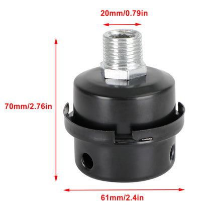 2x Filter Metal Air Compressor Intake Filter Noise Muffler Silencer 13/16/20mm, 1/2"