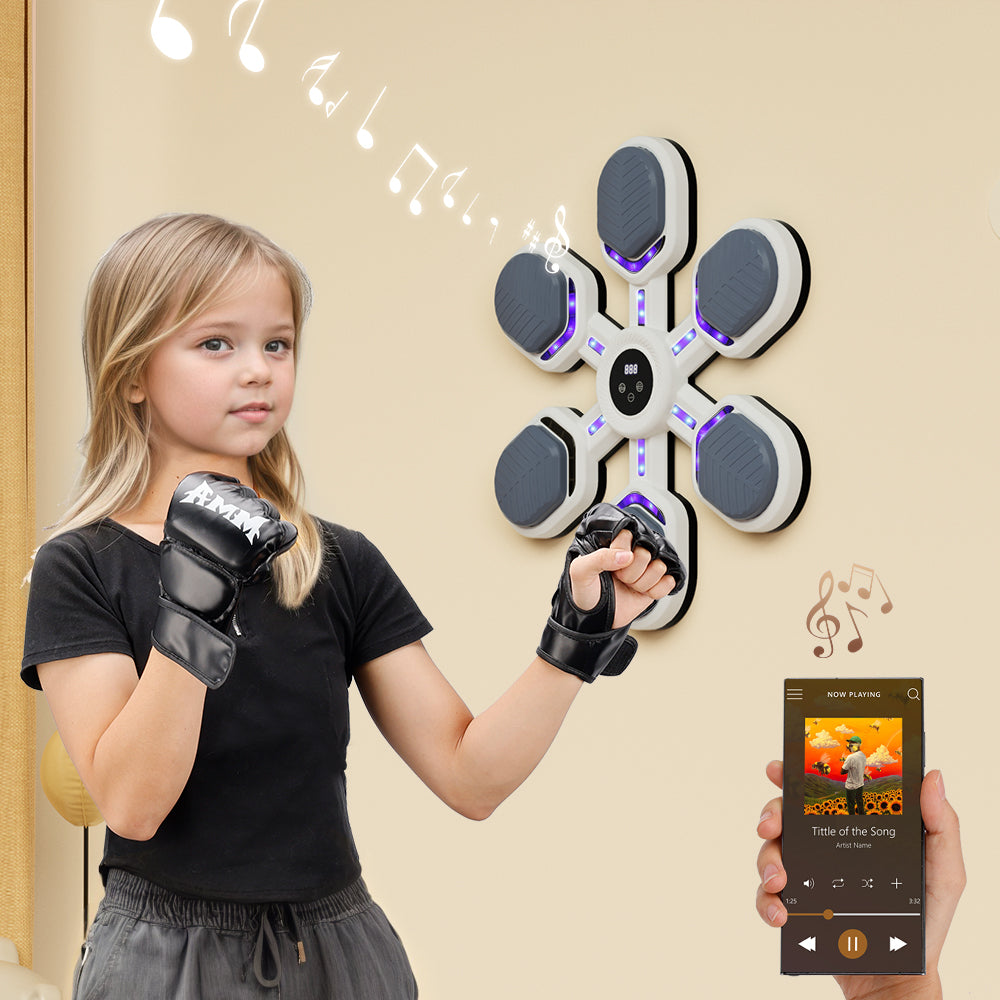 Music Boxing Machine Gym Office 9 Modes & 9 Speeds Boxing Workout Equipment Target for Home Boxing Wall Mount Machine for Adults Teens Smart Bluetooth Punching Trainer with Gloves (Copy)
