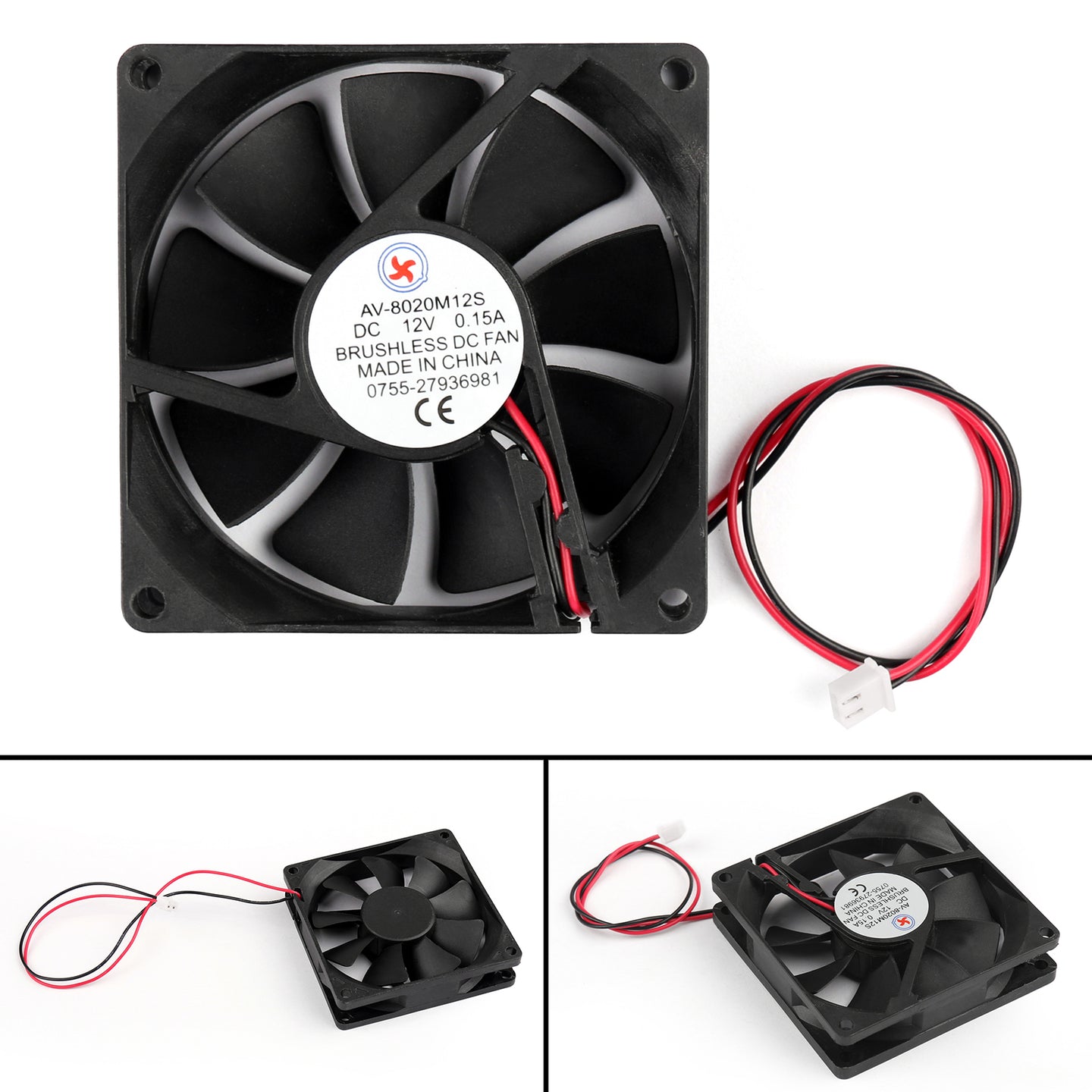 10PCS DC Brushless Cooling PC Computer Fan 12V 8020s 80x80x20mm 0.15A 2 Pin Wire