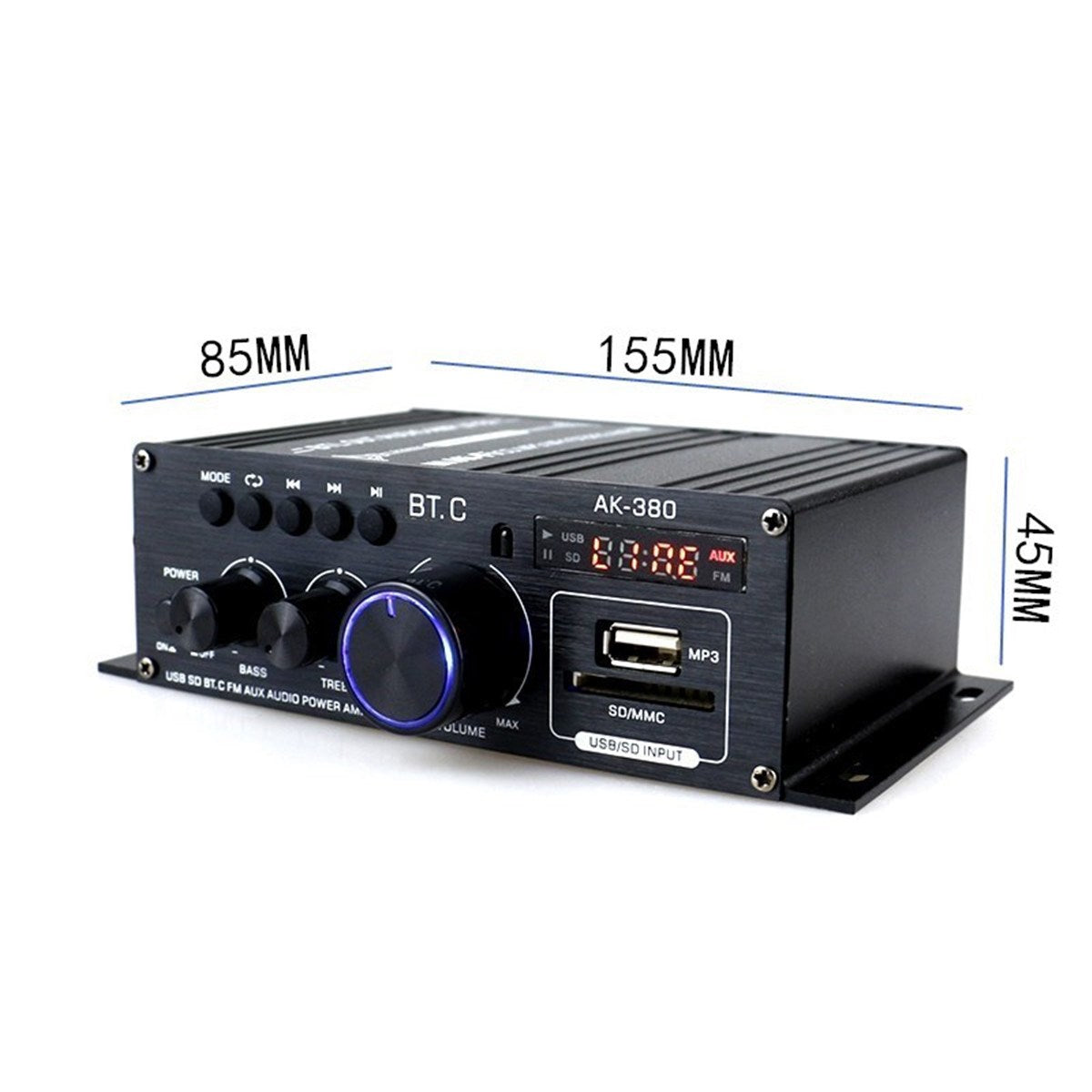 400W Bluetooth Hi-Fi Auto Stereo 12V Car MP3 Audio Amplifier Radio Booster Hi-Fi Bluetooth Car Auto Stereo 12V Car Audio Amplifier MP3 Radio 200W + 200W Bluetooth 2.0CH 400W Hi-Fi Auto Stereo 12V MP3 Car Audio Amplifier Radio Booster