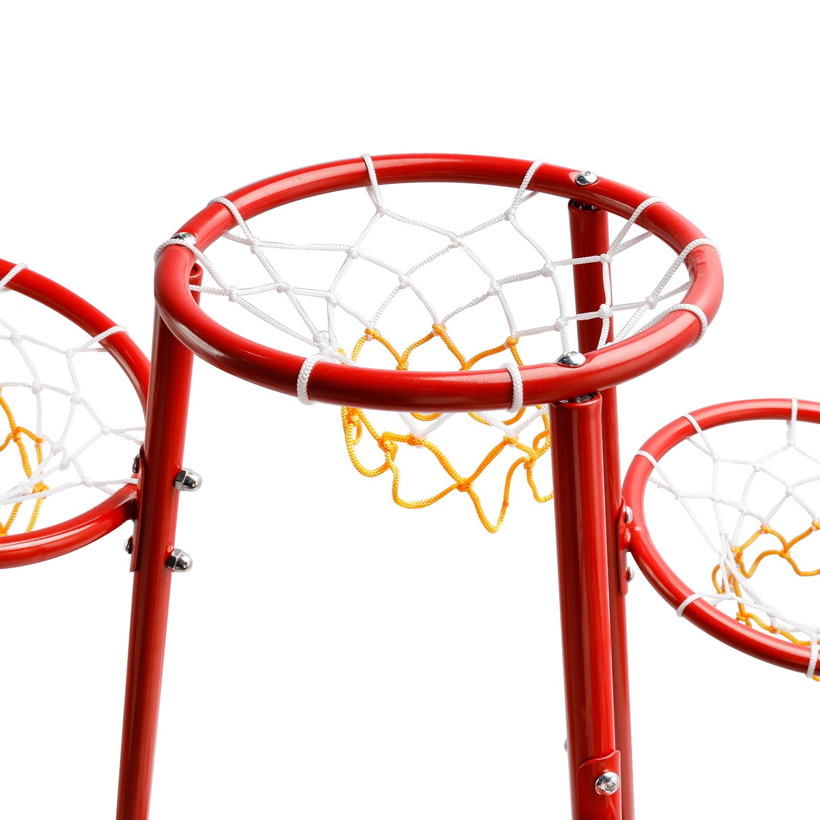 Early Learning 4 Hoop Kid Basketball Hoop Indoor/Outdoor Preschool Hoop Set Red