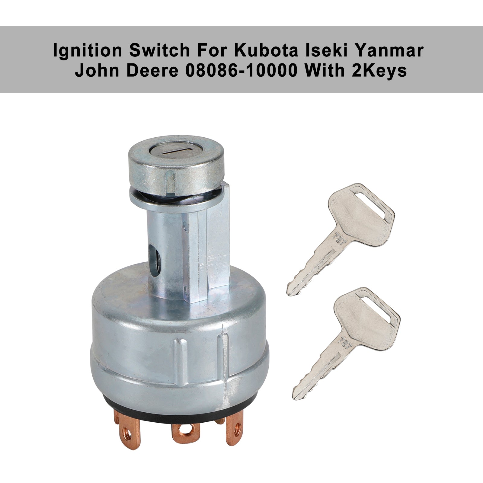 08086-10000 John Deere Kubota Yanmar Iseki Ignition Switch W/2 Keys