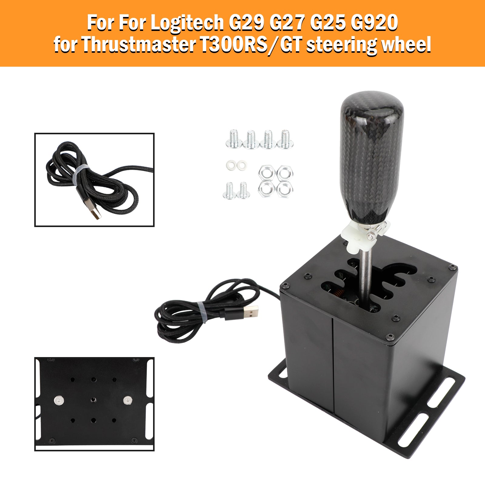 6+R USB Simulator H Gear shifter for Logitech G29 G920 Steering Wheel PC Black