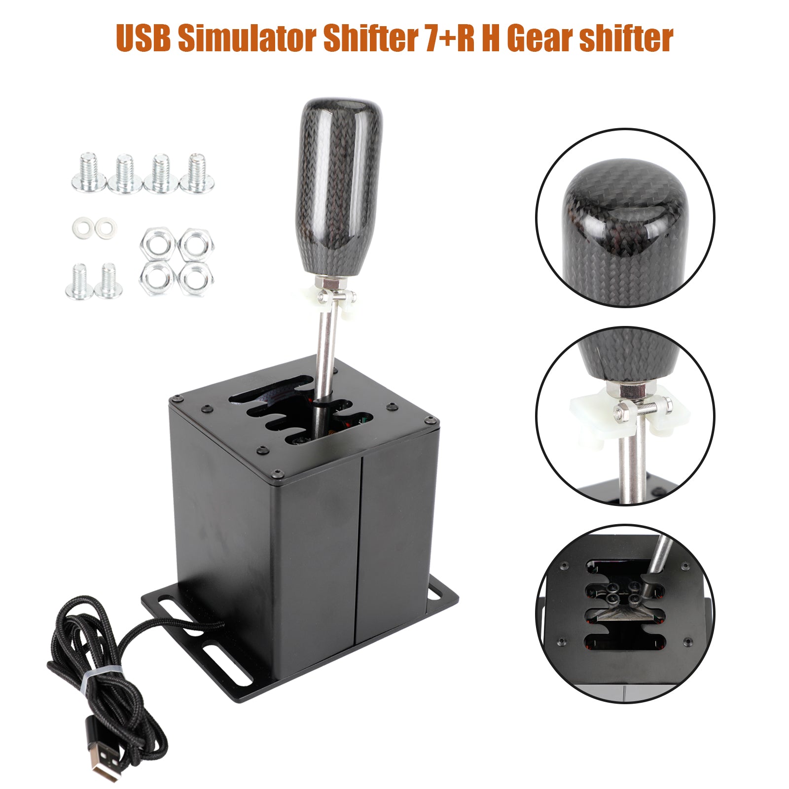 7+R USB Simulator H Gear shifter for Logitech G29 G920 Steering Wheel PC Black
