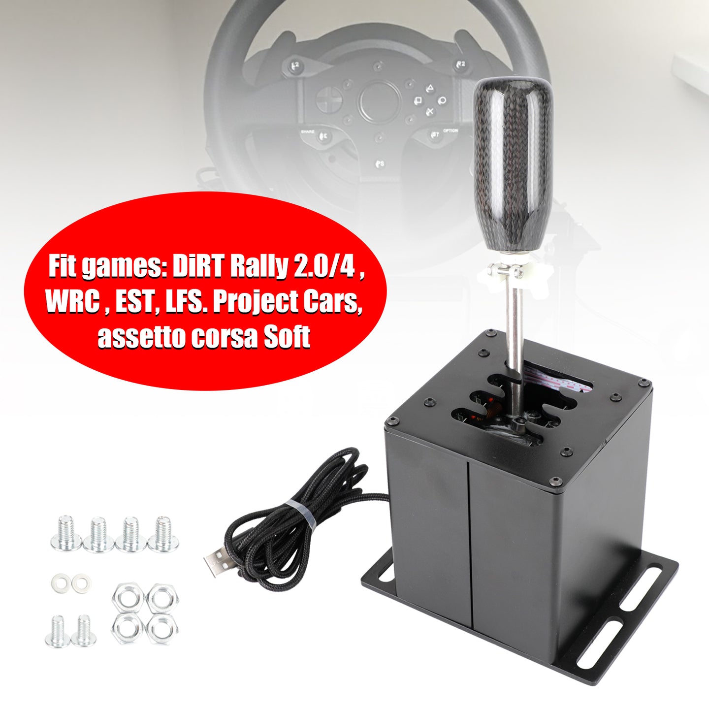 7+R USB Simulator H Gear shifter for Logitech G29 G920 Steering Wheel PC Black