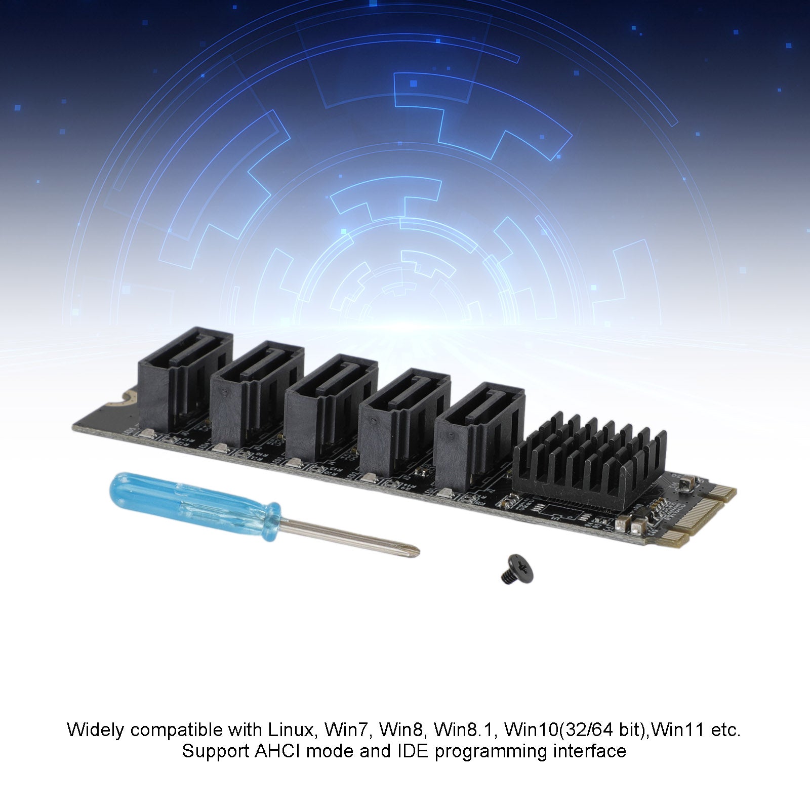 M.2 To SATA 3.0 Adapter JMB575 5 Port Hard Disk Drive Expansion Card for PH56