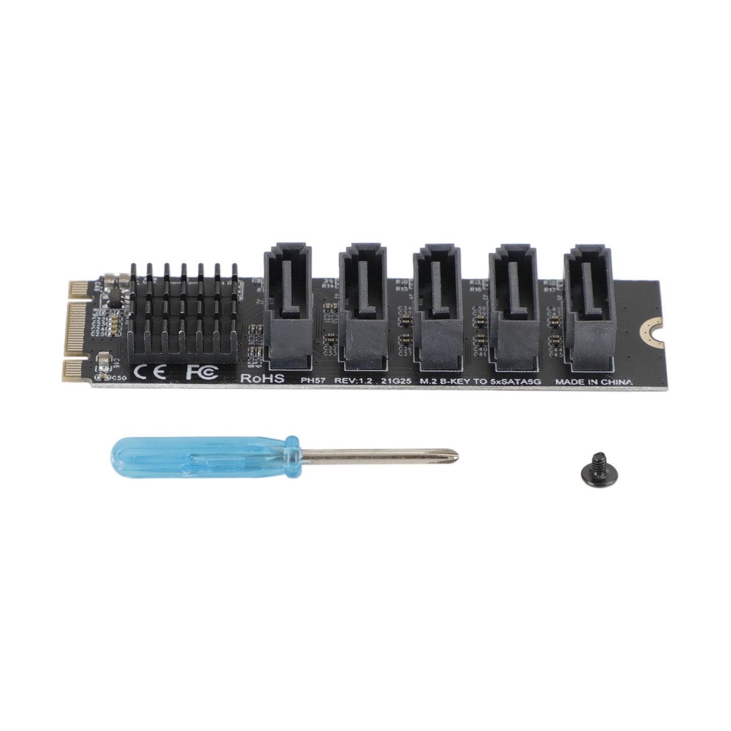 M.2 To SATA 3.0 Adapter JMB575 5 Port Hard Disk Drive Expansion Card for PH56