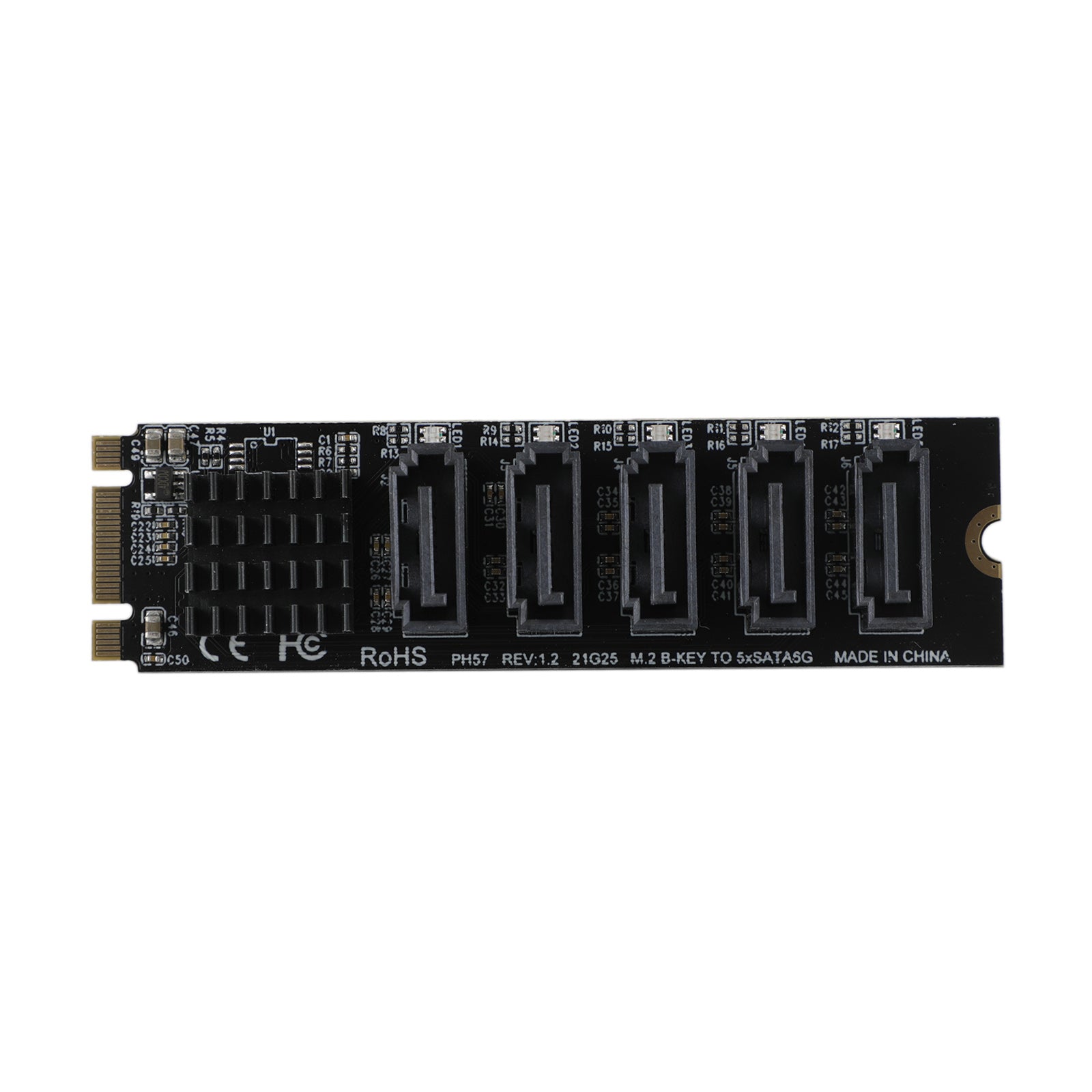 M.2 To SATA 3.0 Adapter JMB575 5 Port Hard Disk Drive Expansion Card for PH56
