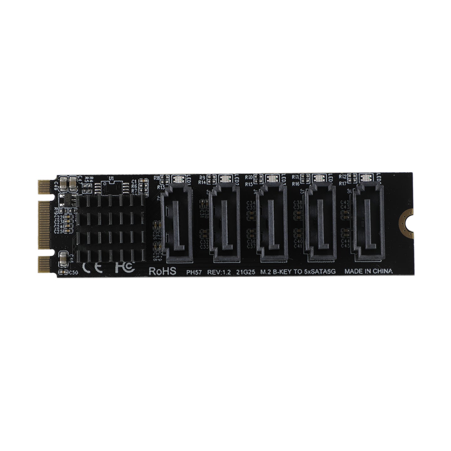 M.2 To SATA 3.0 Adapter JMB575 5 Port Hard Disk Drive Expansion Card for PH56