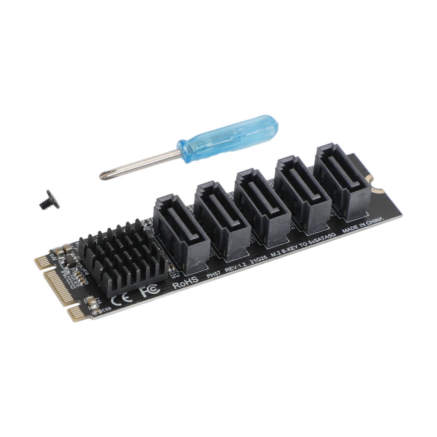 M.2 To SATA 3.0 Adapter JMB575 5 Port Hard Disk Drive Expansion Card for PH56