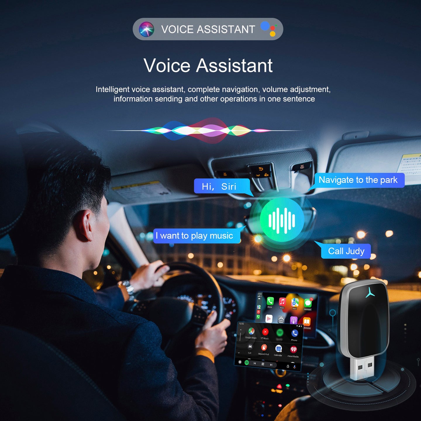 2 in 1 Wireless Apple Carplay Android Auto Adapter USB Car Dongle Connect Box