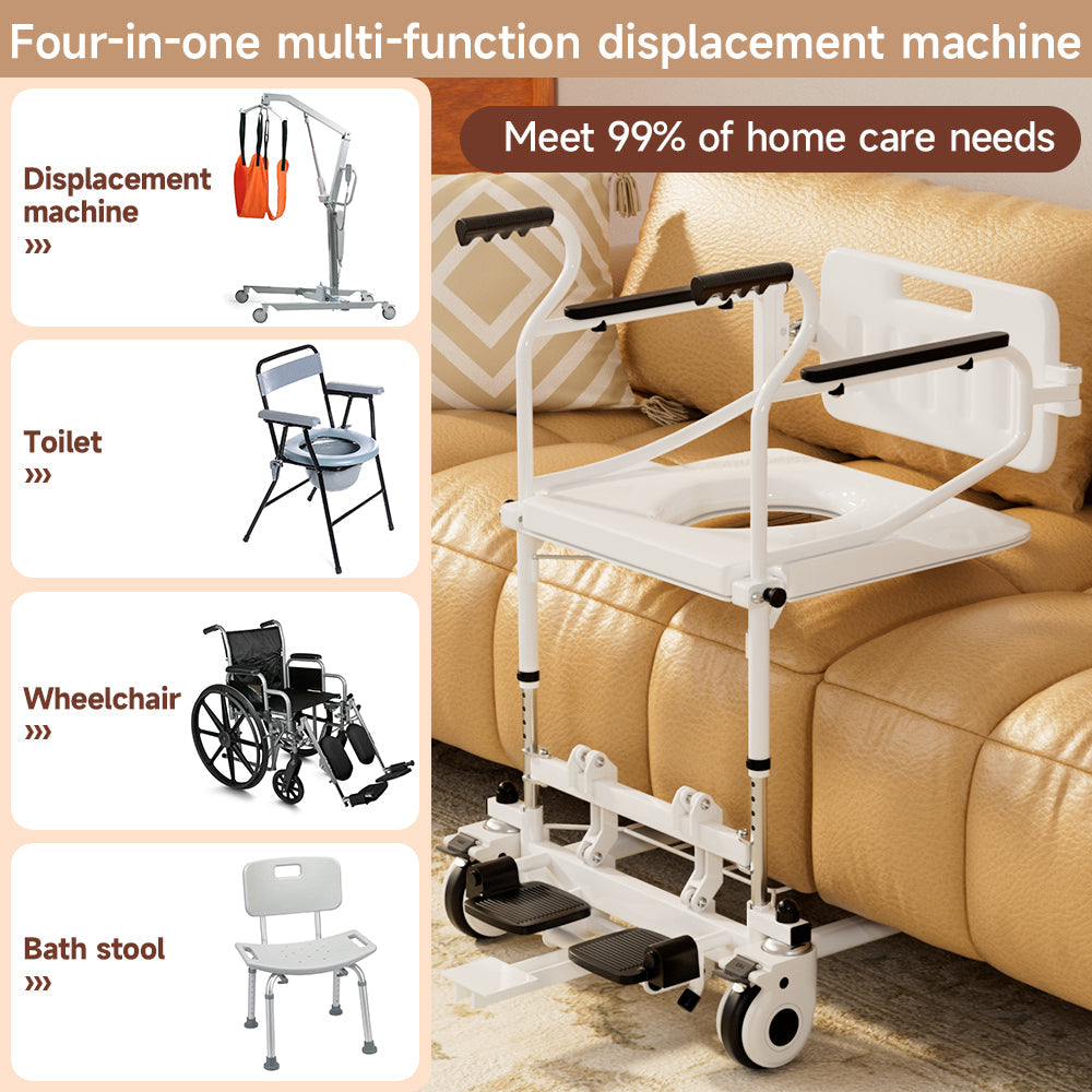 ??Transfer Wheelchair with Lift ¨C 250 lb Capacity, Removable Split Seat for Patient Mobility