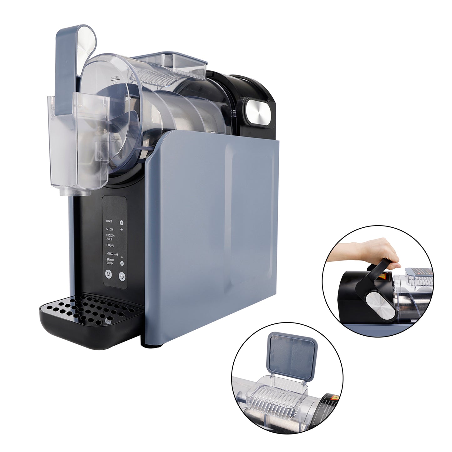 AC120V 2L Slushy Machine No Ice Needed Frozen Drink Maker 5 Preset Programs