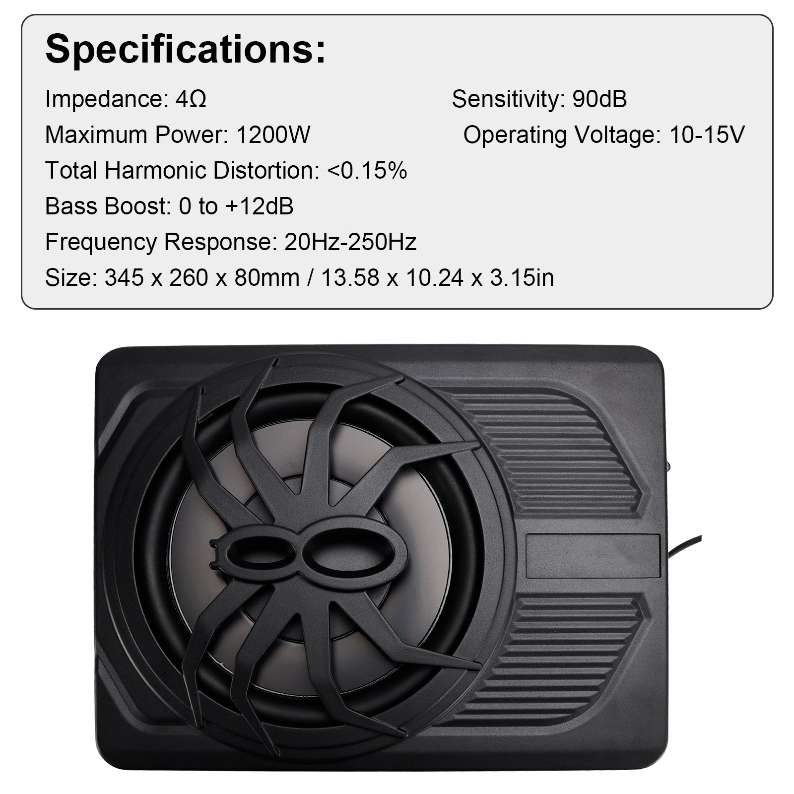 BassGlow™ Slim Under-Seat Powered Car Subwoofer
