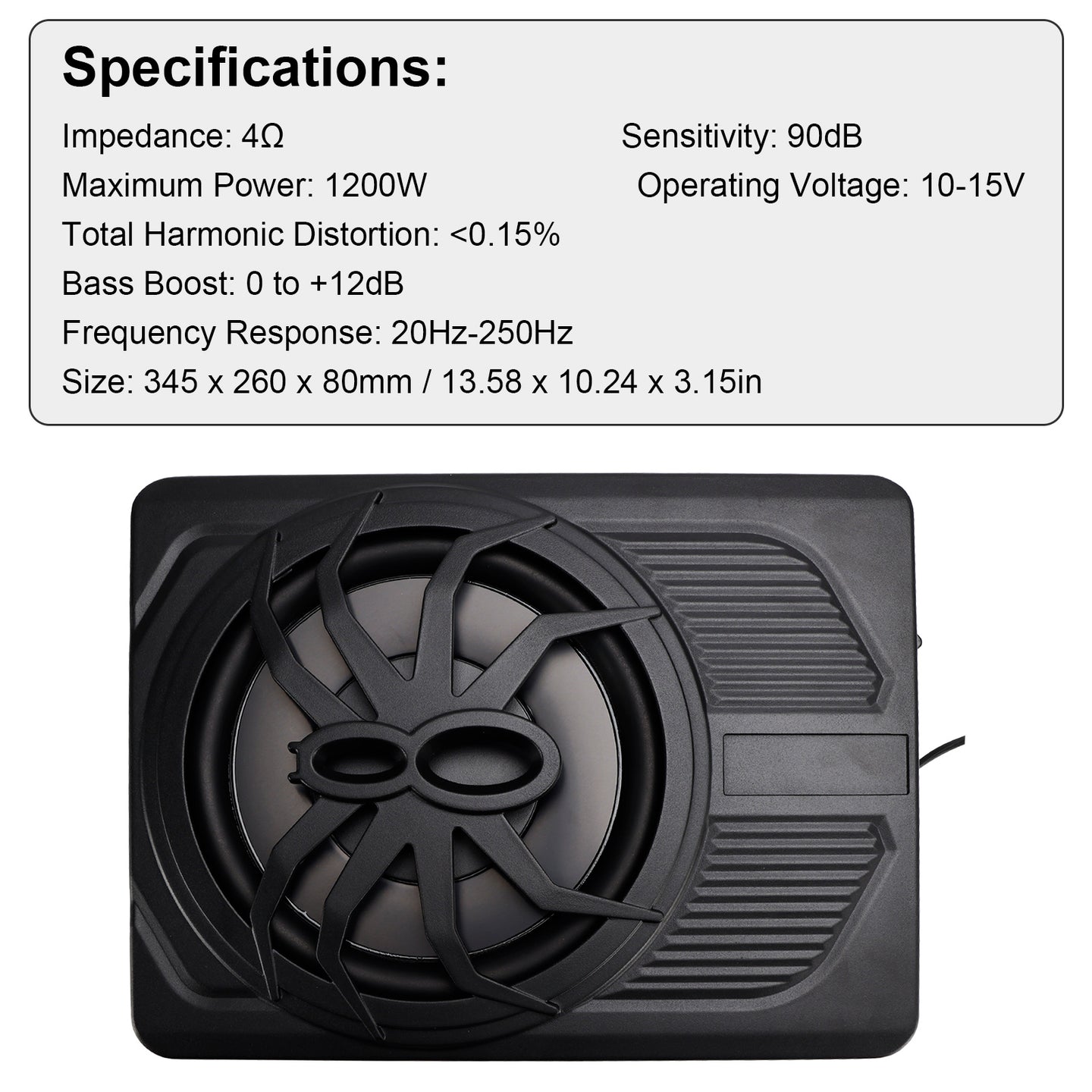 BassGlow™ Slim Under-Seat Powered Car Subwoofer