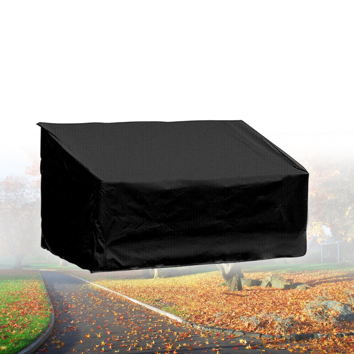Black Waterproof Heavy Duty Garden Couch Outdoor 2/3/4 Seater Bench Seat Cover, 4Seats 190x66x89cm