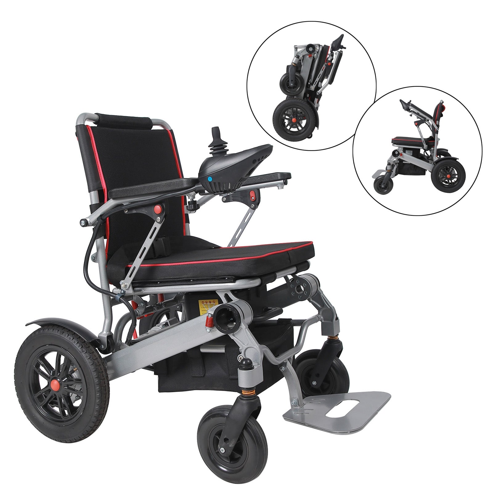 Lightweight 220 lbs All-Terrain Folding Electric Wheelchair, Airline Approved with 10 Mile Range for Adults & Seniors