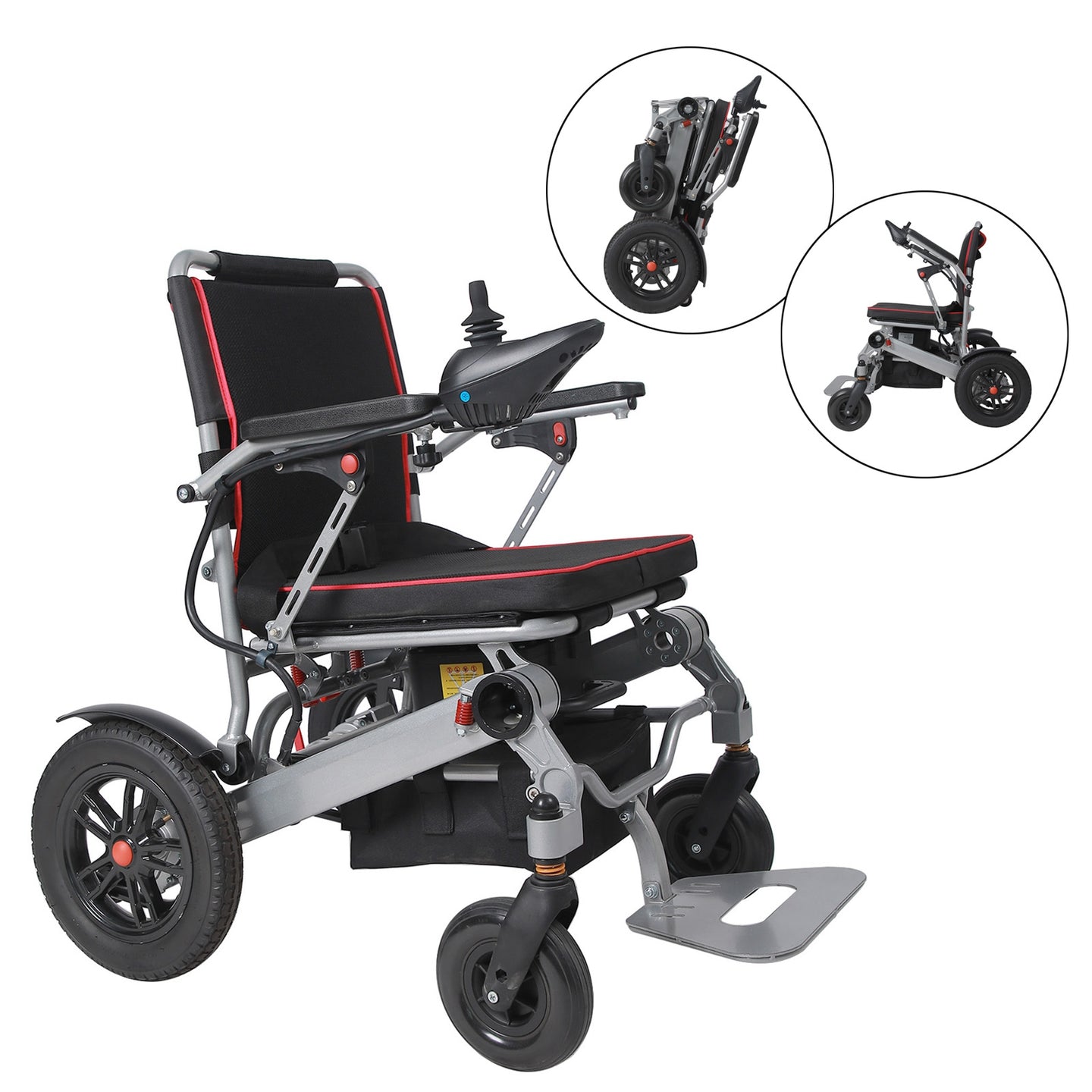Lightweight 220 lbs All-Terrain Folding Electric Wheelchair, Airline Approved with 10 Mile Range for Adults & Seniors