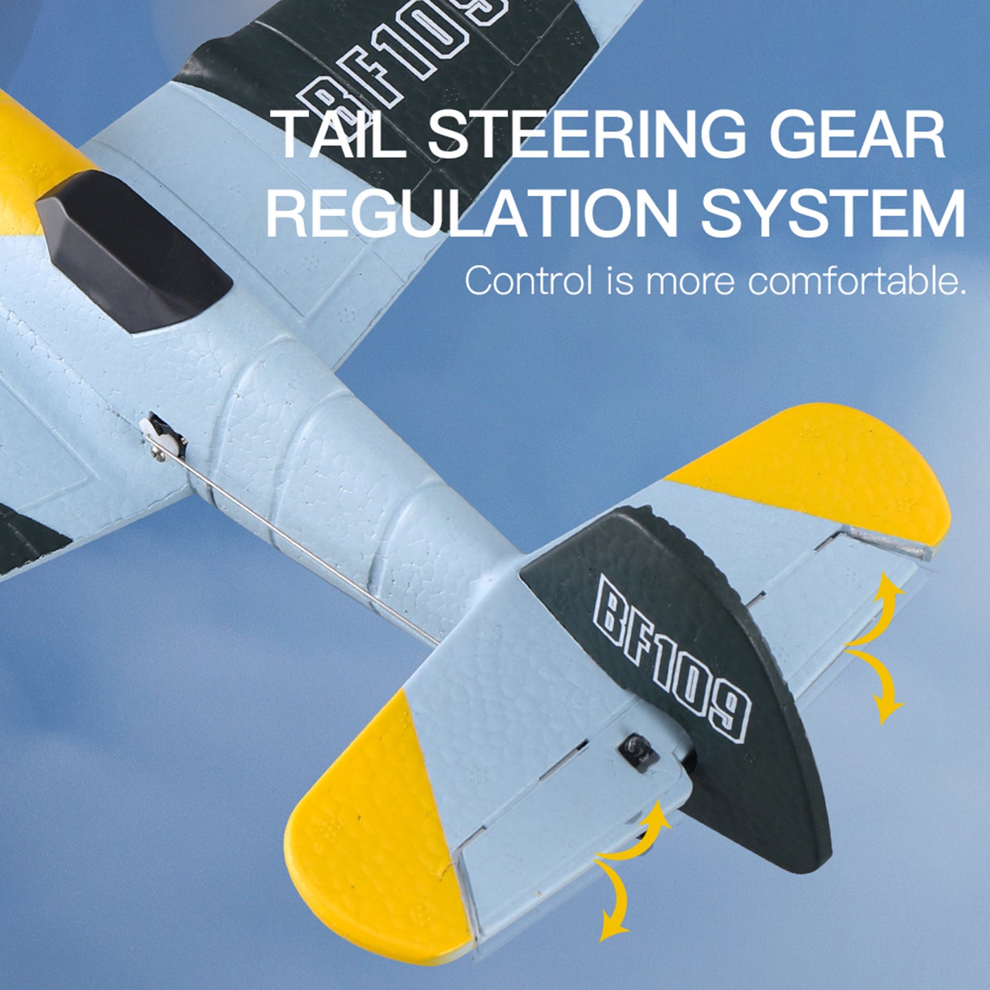 RC Airplane BF-109 Warbird – 3 Channel Remote Control Plane with 2.4GHz, 6-Axis Gyro & 2 Batteries