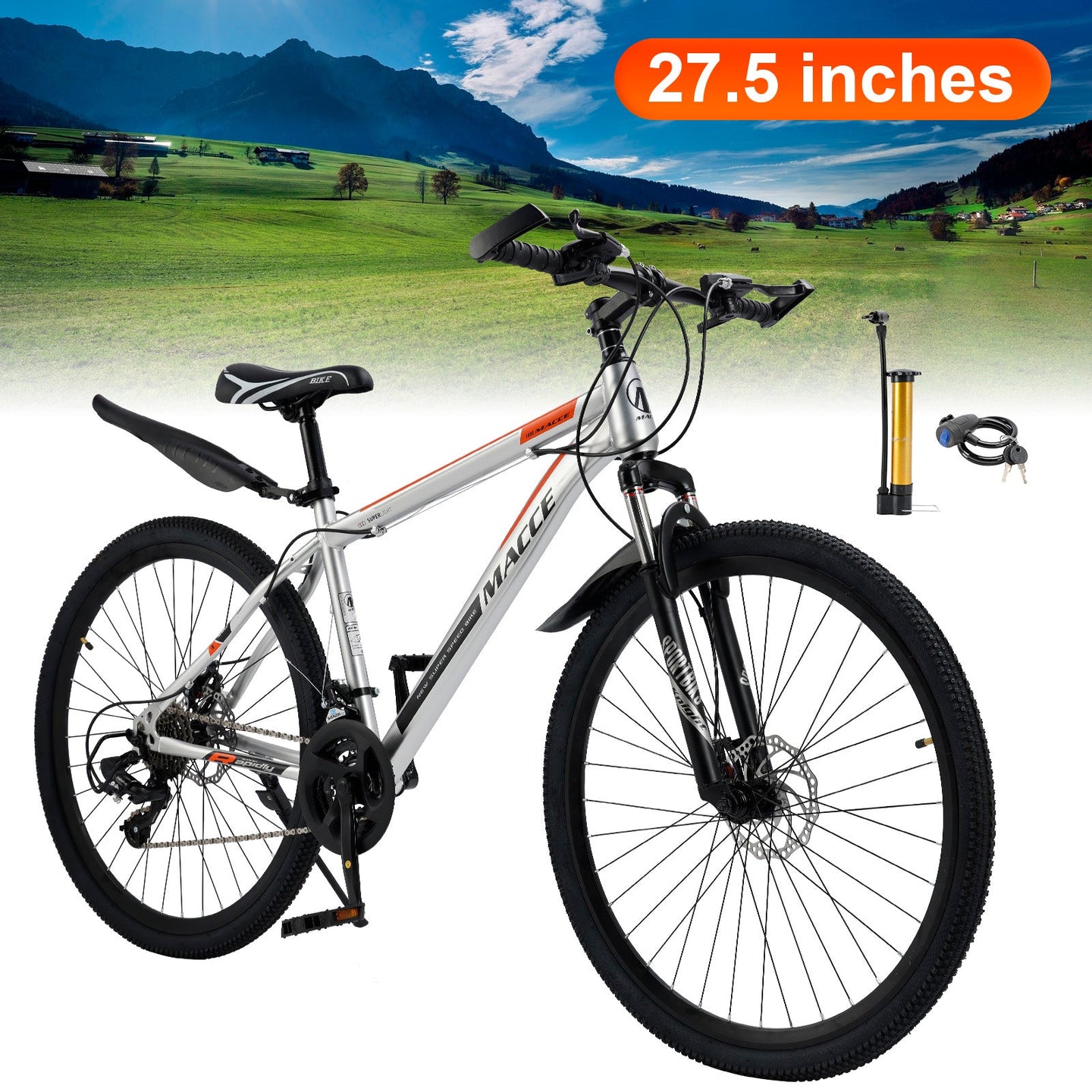 27.5 inch 27-Speed Mountain Bike with Pro Suspension & Brakes