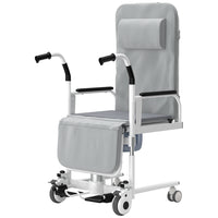 Hydraulic Patient Transfer Wheelchair – Reclining Lift Chair with Potty & Swivel Wheels