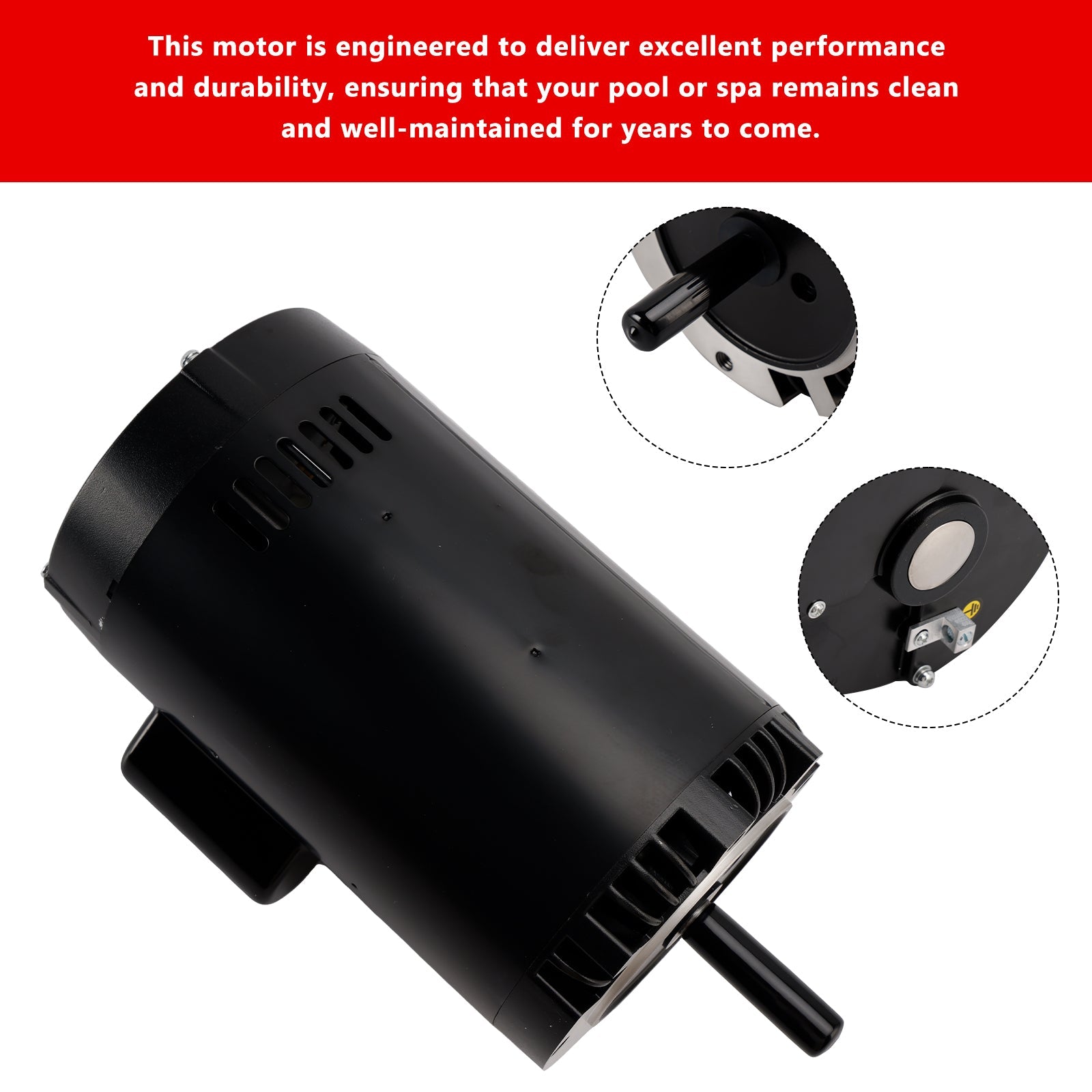 B129 Pool Pump Motor 1.5HP 56J Frame 115/230V Replacement Swimming Pool Motor
